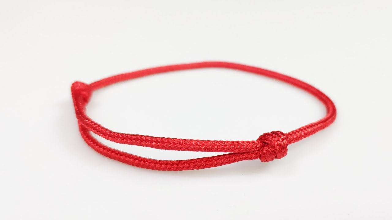 1分鐘可調單結手環 衝浪手環 極簡 傘繩編織 紅線 How to Make a Sliding Knot Friendship Paracord Bracelet