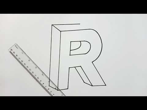 How to draw letter R in 3D easy | Easy Drawing Tutorial