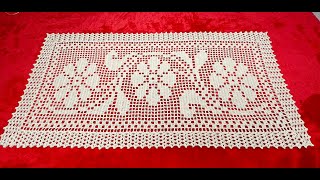 #84🌸🌸HERMOSO CROCHET FILET CAMINO DE MESA🌸🌸#lace#(Parte 1/3)