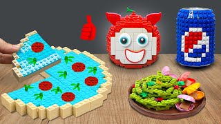 LEGO JACKPOT CHOOSES MAGICAL FOOD | Mukbang Domino's Pizza | Lego Cooking Food Stopmotion
