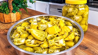 5 GÜNDE YEMEYE HAZIR🤌ALTIN SARISI RENGİYLE TAM ÖLÇÜLÜ ANTEP BİBER TURŞUSU TARİFİ 🌶️😍