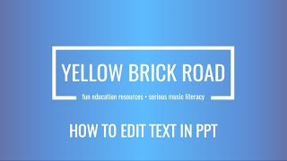 How to edit text in PPT