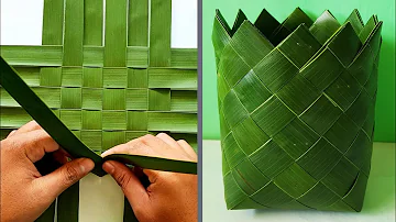 How It's Made - Coconut Leaf Square Basket