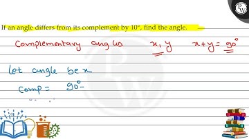 If an angle differs from its complement by \( 10^{\circ} \), find t...