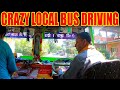 North Indian Driver&#39;s Crazy Driving In Local Town Bus Kulu Manali Route