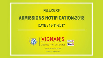 Vignan University Admissions Notification-2018 (13-11-2017)