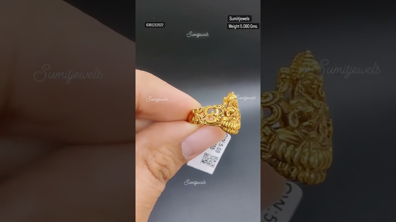 22ct gold lightweight Lakshmi Devi Ring with weight 💕💕