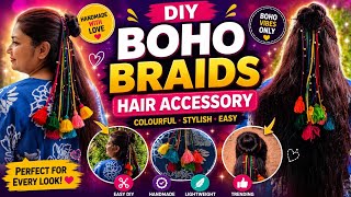 DIY Boho Braids Hair Accessory ✨ Easy Tassel Hair Extension Trendy Boho Hair DIY #crafternik #Boho