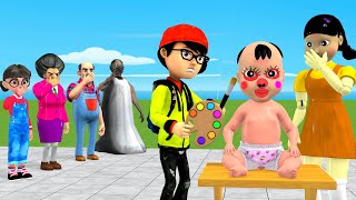 Scary Teacher 3D vs Squid Game Baby Doll Makeup Style Nice or Error 5 Times Funny Challenge