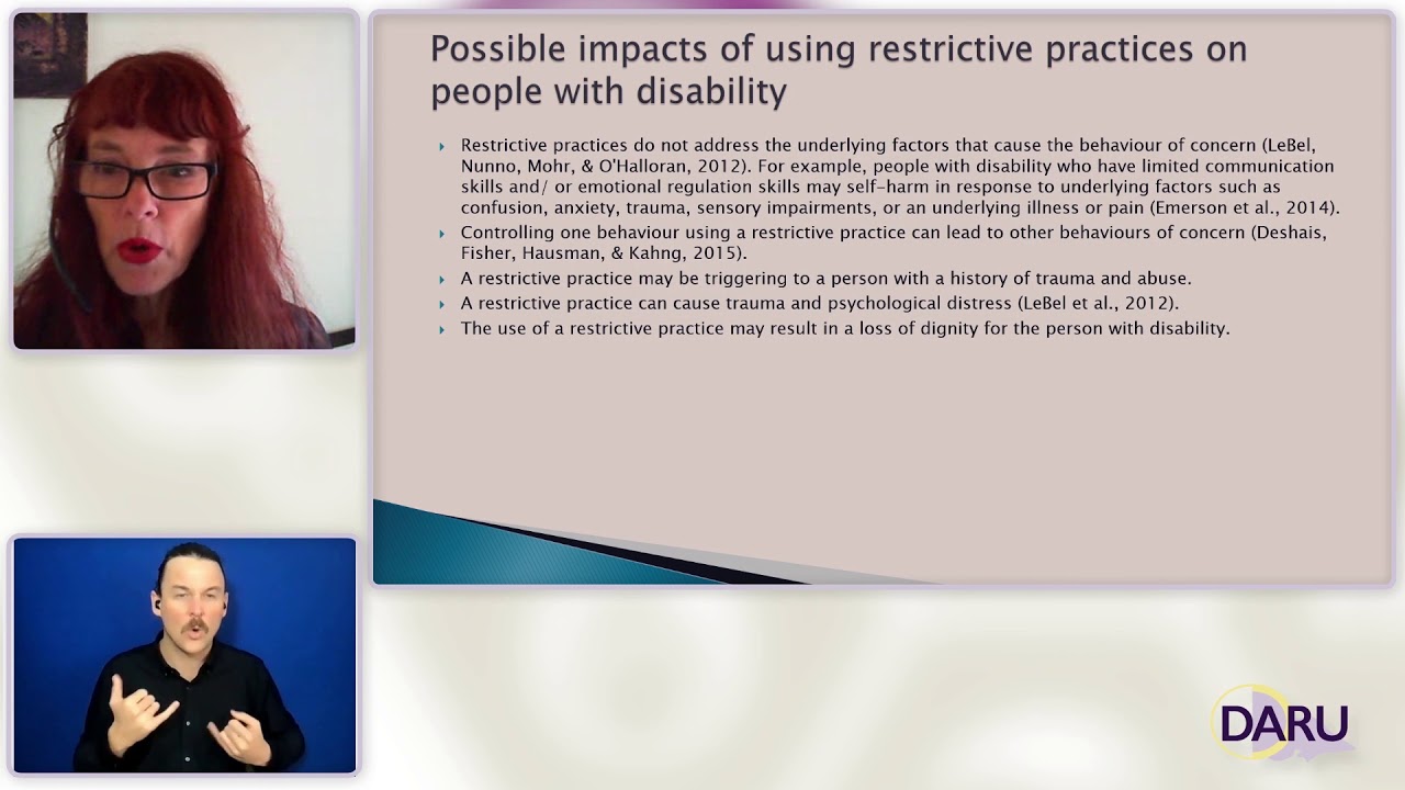 Regulated Restrictive Practice
