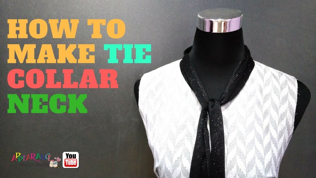 How To Make Tie Collar Neck ⭐ How To Sew Tie Collar For Women ⭐Sewing