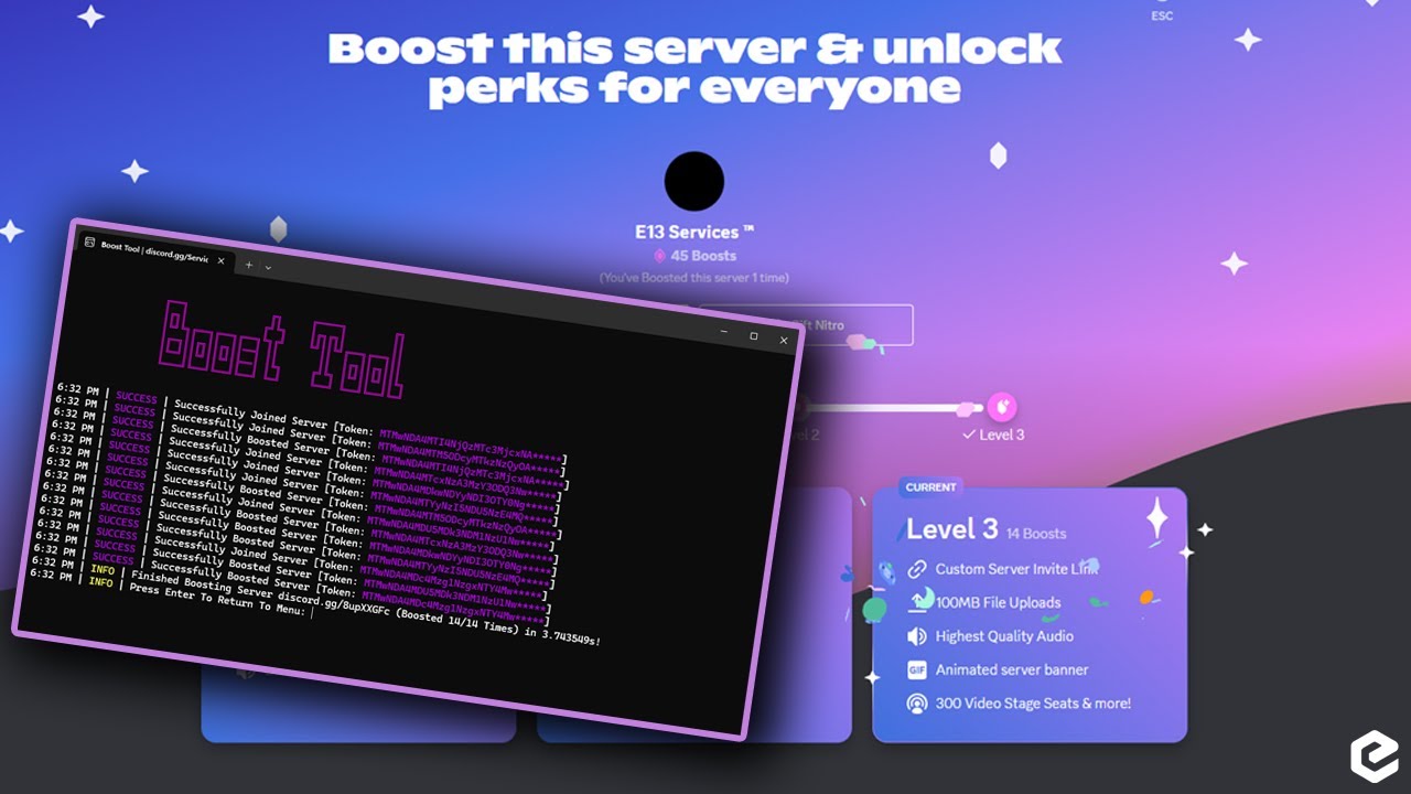 Discord Boost Tool V2 | Cheapest & Best | E13Services