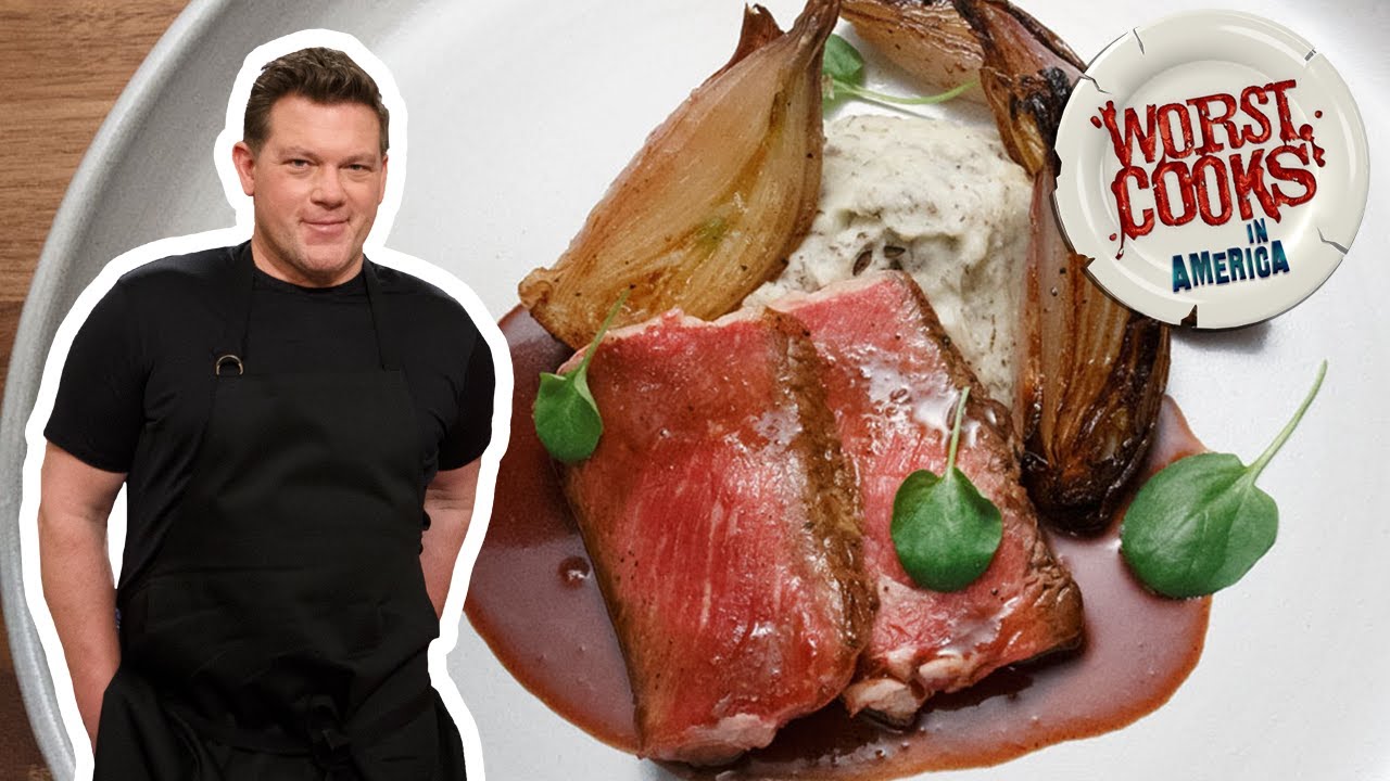 Making a Perfect Roasted Rib-Eye Steak with Tyler Florence | Worst Cooks in America | Food Network