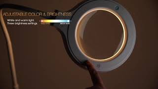 Mighty Bright Color Temperature Adjustable & Rechargeable Led Floor Light & Magnifier Lamp 69027