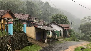 Heavy Rain and Thunderstorms in Small Village Above the Mountains | Fall Asleep To The Sound Of Rain