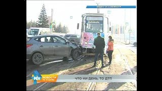 Два трамвая попали в аварию в Иркутске