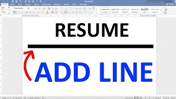 How To Insert Line In Word For Resume MAC