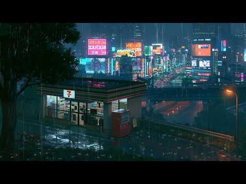 Dreamy Tokyo Night Rain | Cozy 90's Lofi Ambience for Relaxation, Quiet Nights