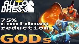 To enable god buff, you need have no active species synergy in the
field! final line up: mars 3 stars zues 1 star crystal maiden razor 2
raz...