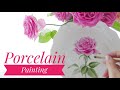 【How to paint Rose】フリーハンドで描くポーセリンペインティング【薔薇】の描き方#13