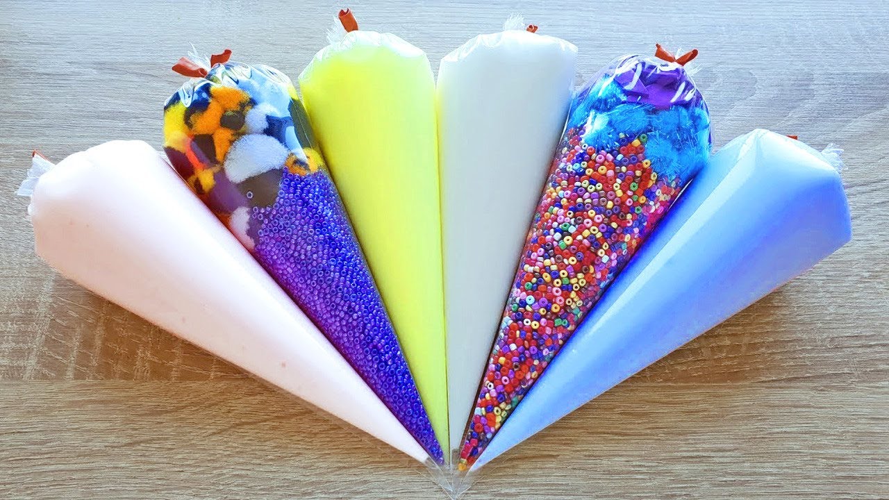 Making Slime Piping Bags Satisfying Crunchy Slime 18 YouTube