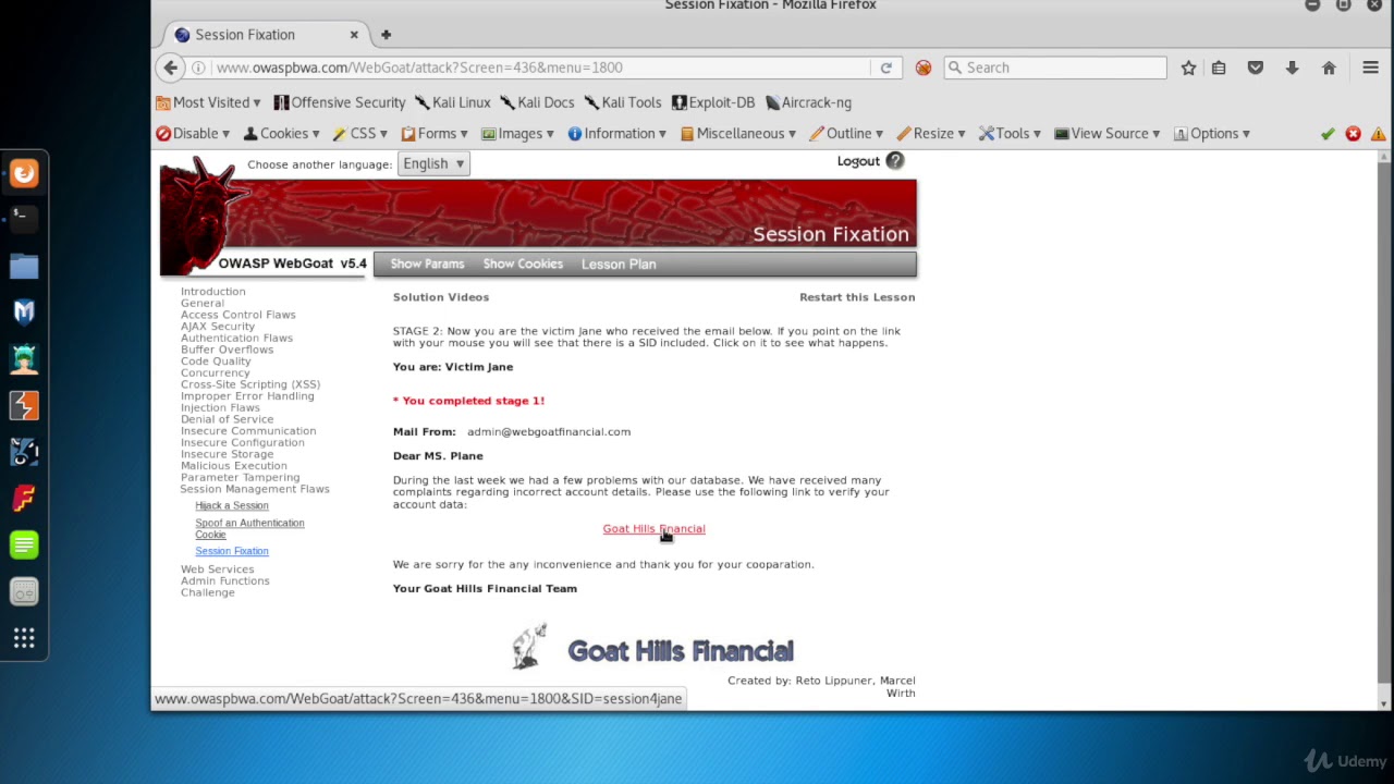 2  Session Fixation Demo