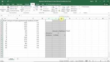Testing for correlations in data with Excel