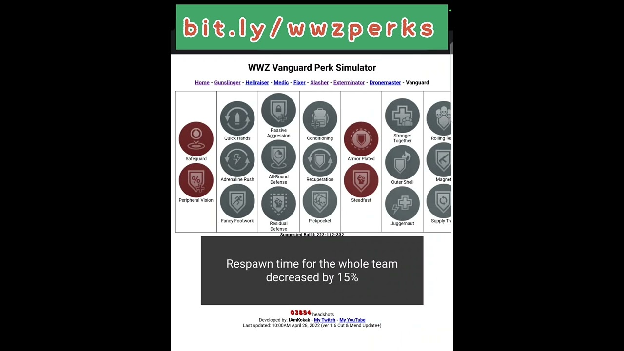 UPDATED PERK SIMULATOR & GUN SIMULATOR [Cut & Mend Guns & Updated Vanguard Perks & Build] 