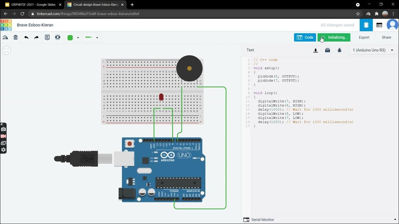 LED BLINKING USING Tinkercad | Arduino | ESIOT - YouTube