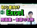 【Excel講座】エクセルの用語集、画面構成と各部の名称 | セル | リボン | タブ | 数式バー |  拡大 | シート | 行番号 | 列番号 | 名前ボックス | タイトルバー