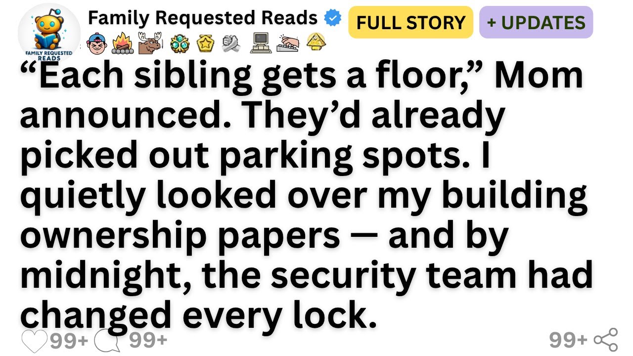 “Each sibling gets a floor,” Mom announced. They’d already picked out parking spots. I quietly...