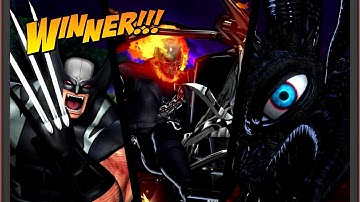 Ghost Rider, Shuma-Gorath, Wolverine Arcade Mode [UMvC3]
