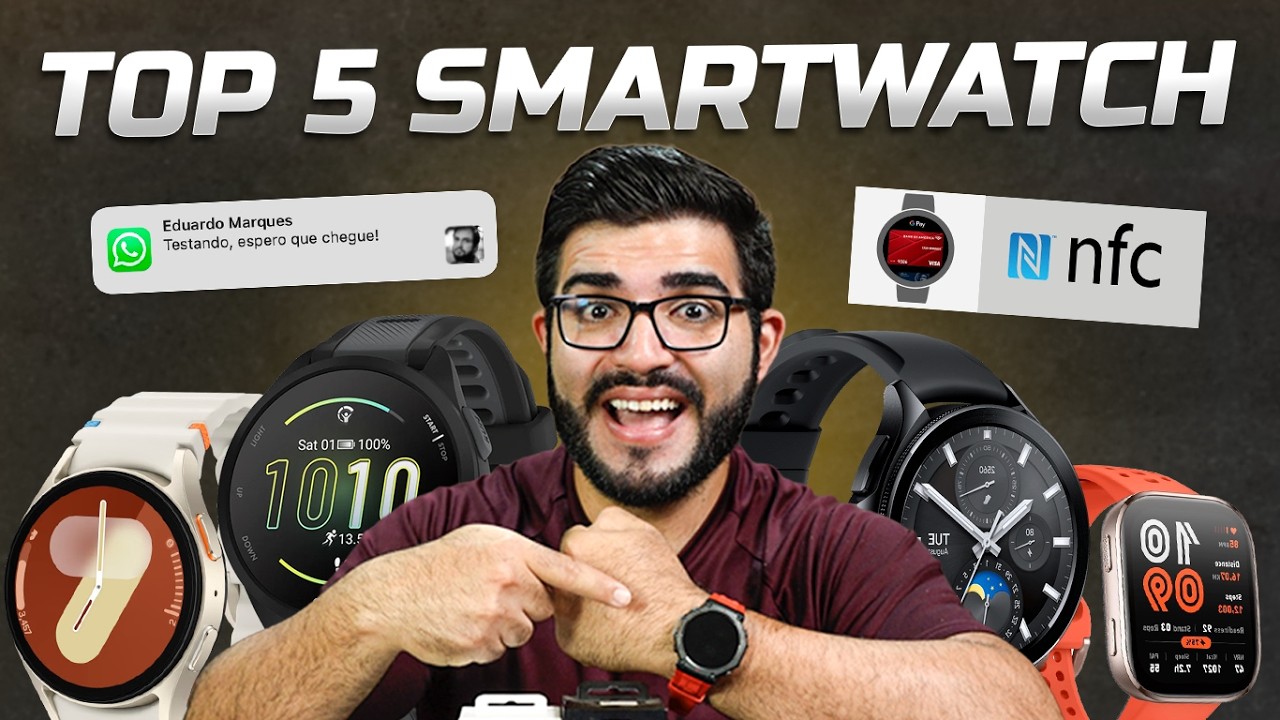 TOP 6 Smart Watchs CUSTO BENEFÍCIO para WhatsApp, NFC e BOA BATERIA (Android e IOS)