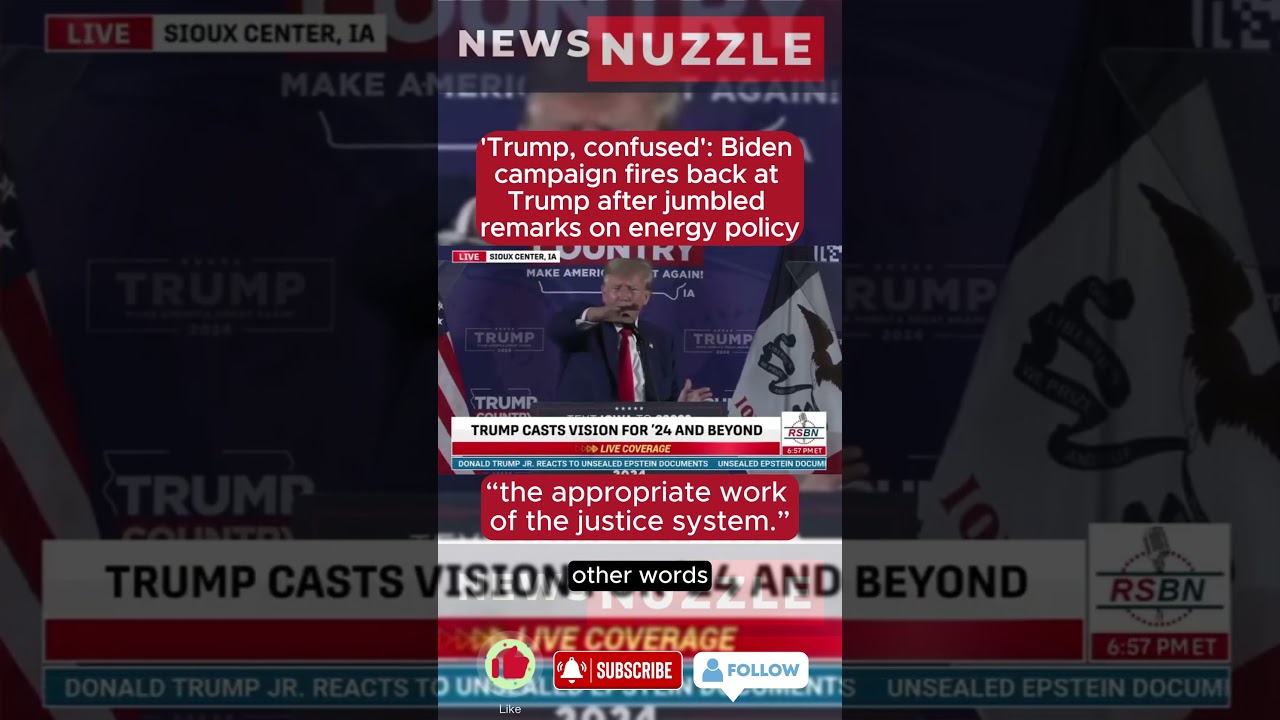'Trump, confused': Biden campaign fires back at Trump after jumbled remarks.. #shorts #trump #biden
