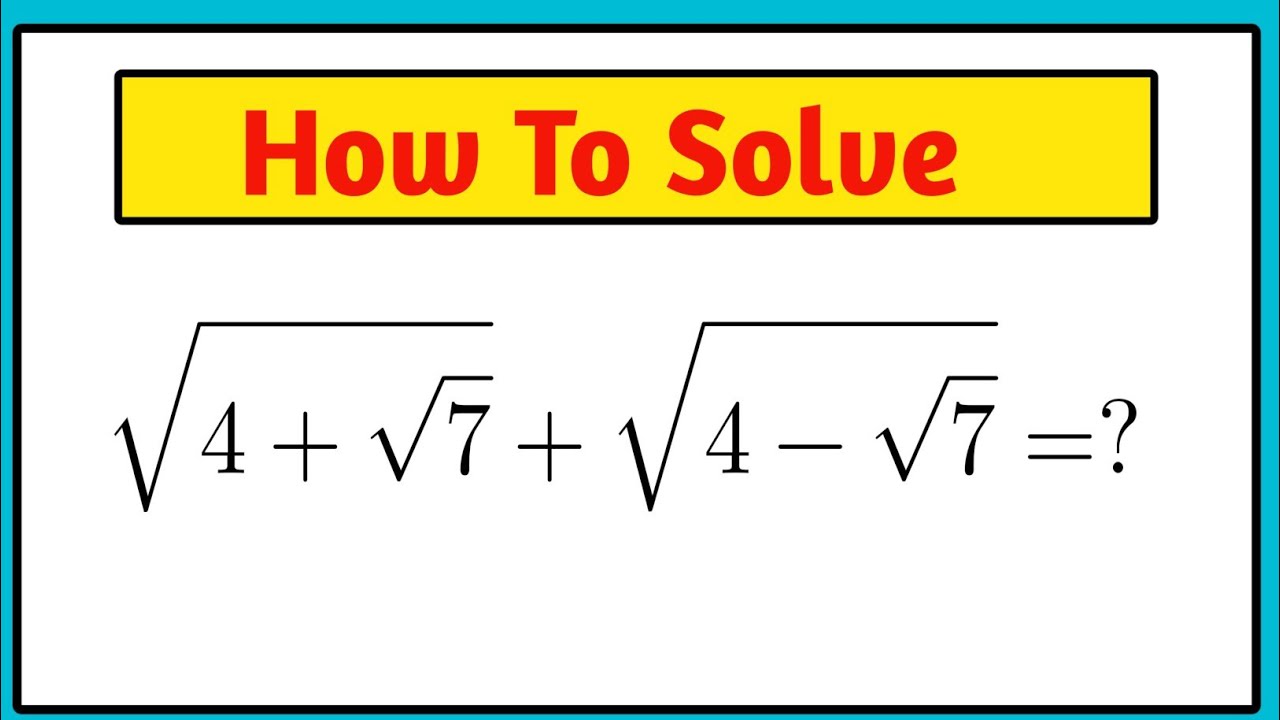 A Nice Math Radical Question to simplify| Can you simplify this ? - YouTube