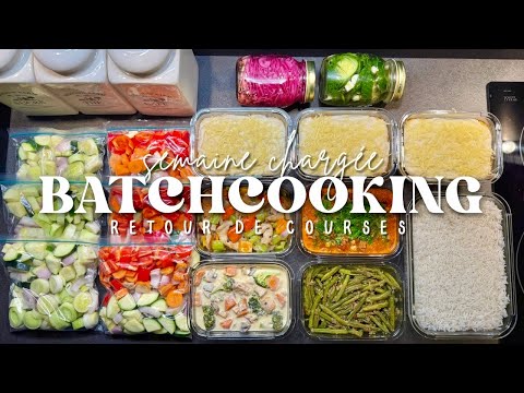 ▶ Ana Mina · BATCHCOOKING : 6 JOURS DE REPAS POUR UNE SEMAINE CHARGÉE | Retour de courses • Meal prep