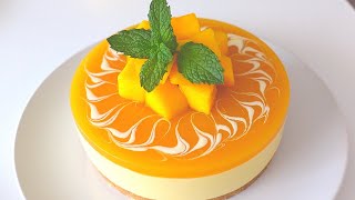 ชีสเค้กมะม่วง (Mango cheesecake)ไม่ต้องใช้เตาอบ