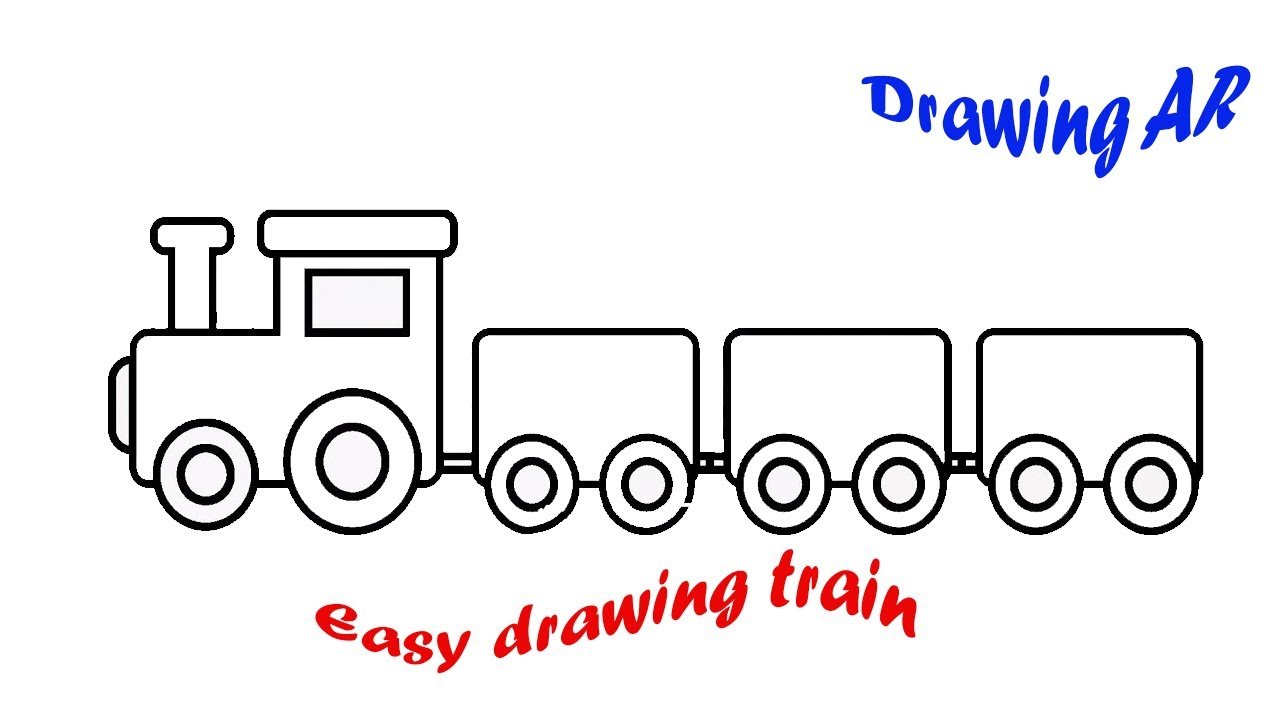 How to Draw kids Train Learn Drawing & Coloring Toy Easy way Step ...