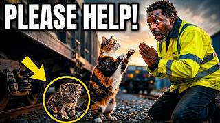 Cat Begged for Help… What Was Trapped Under the Train Broke Everyone’s Heart! 😢🚆