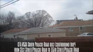 CTA #53A South Pulaski Road bus (southbound trip) from 31st/Pulaski to 115th/Pulaski 2 (02-22-17)