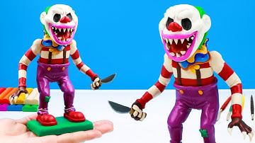 Making Joker mixed Ghost clown with clay 🤡 Joker from DC Comics 🤡 Polymer Clay Tutorial