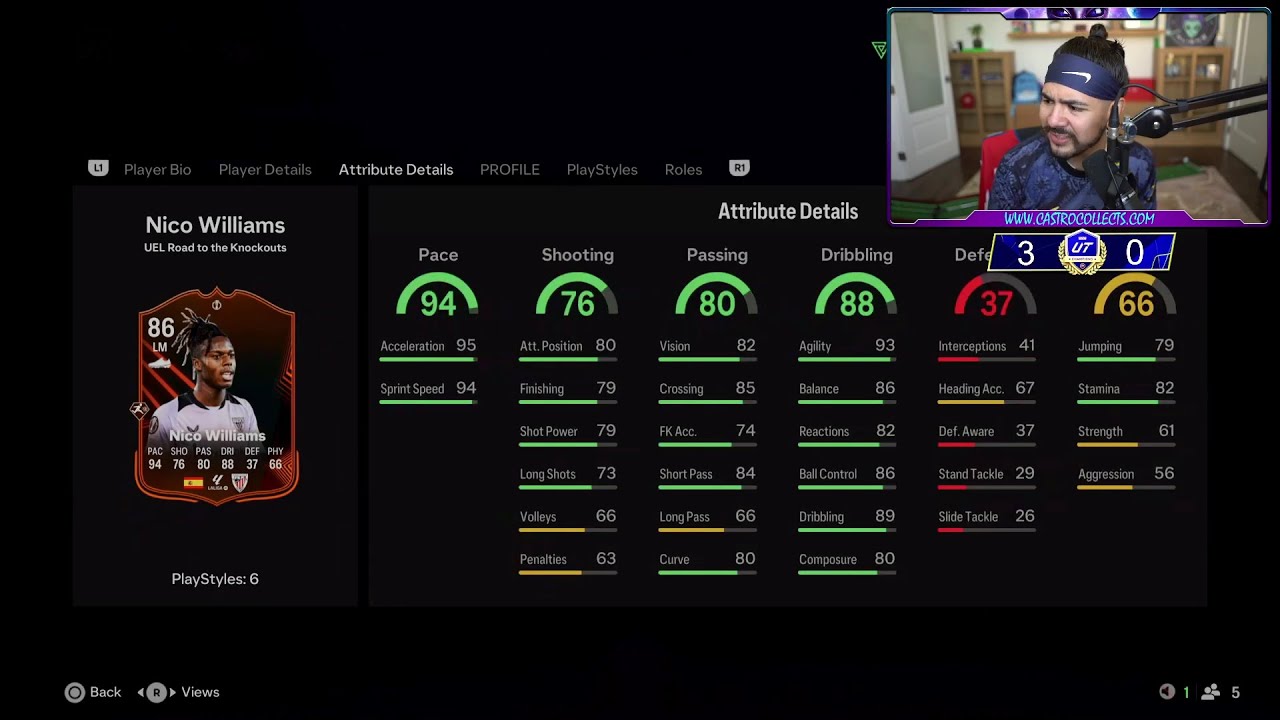 Castro reacts to Nico Williams RTTK SBC