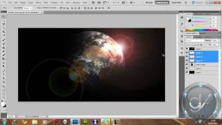 How To Make a Solar Eclipse Over The Earth / In Adobe Photoshop CS5.