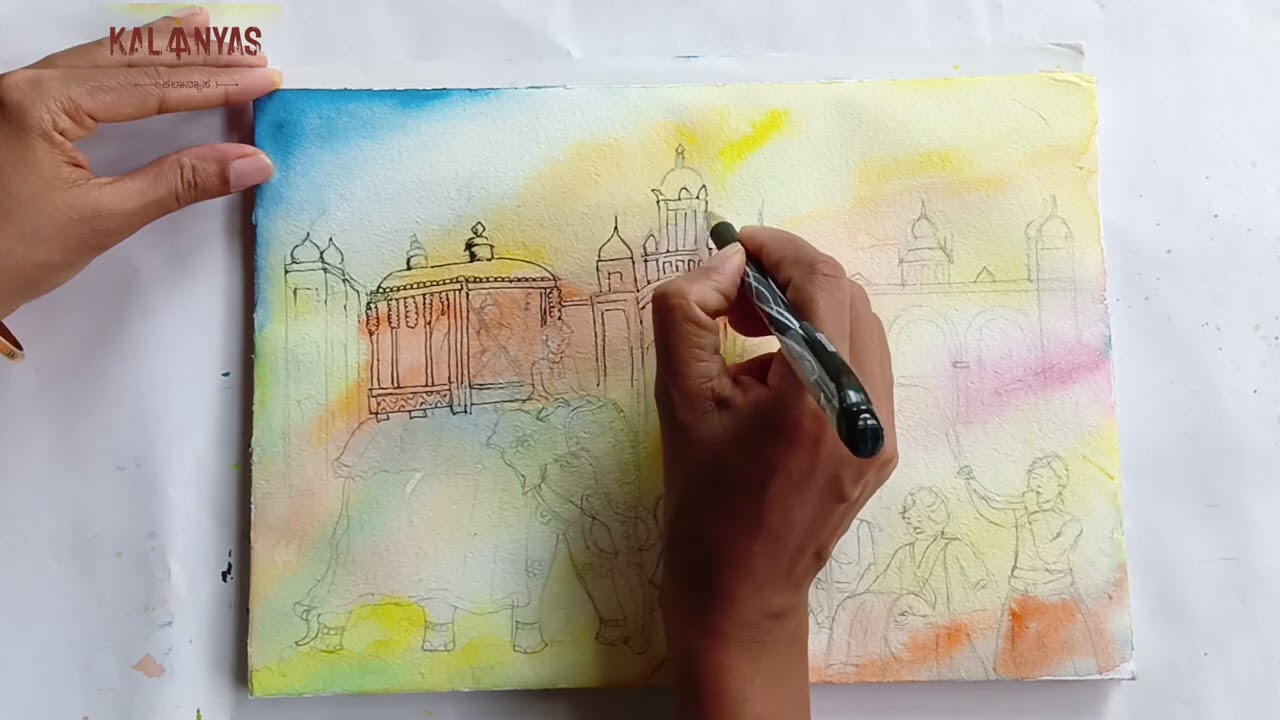 Details 113+ mysore palace drawing super hot