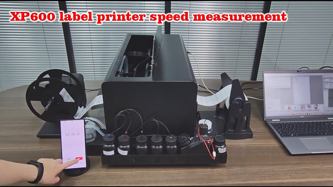 XP600 label printer speed measurement. Xp600 UV VARNISH PRINTER. YouTube