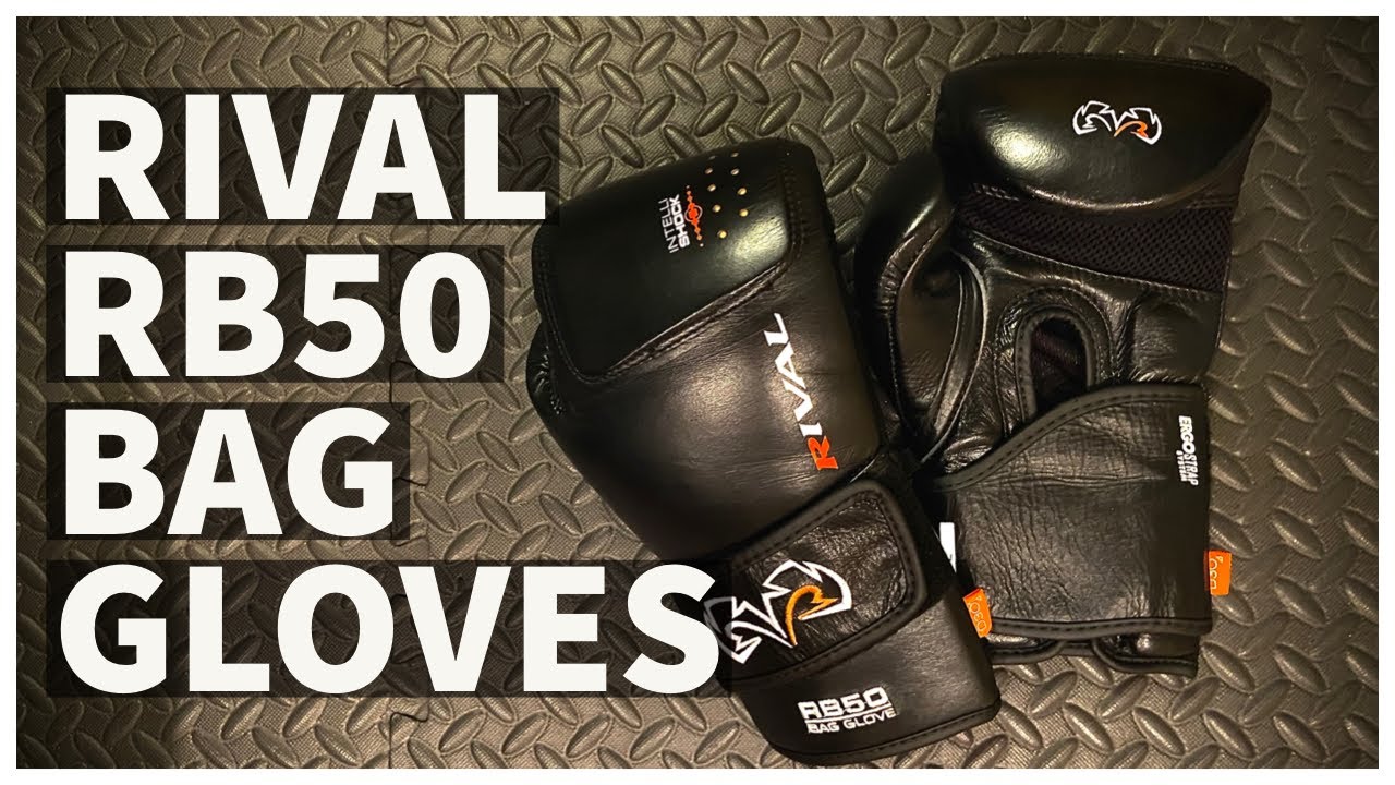 Rival Boxing Bag Gloves RB50 Black Intelli-Shock Compact 