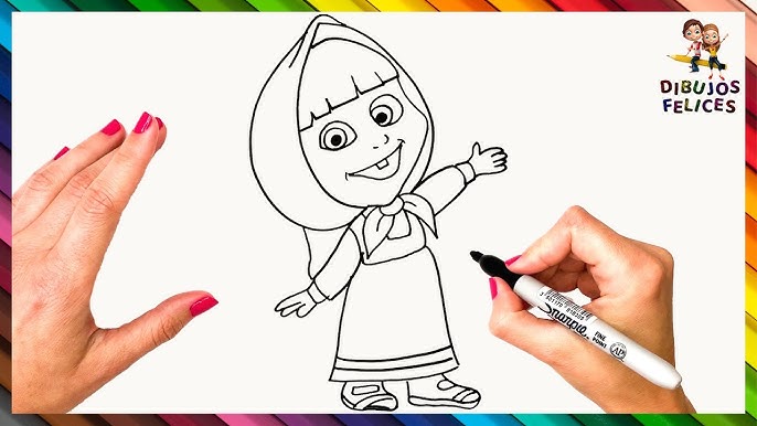 Cómo Dibujar A Masha De Masha Y El Oso 👧🏼🐻 Dibujos Para Niños - YouTube masha-y-el-oso-para-colorear-pepe-lt
