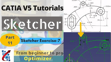 CATIA Tutorials for Beginners : Sketcher module : exercise 7