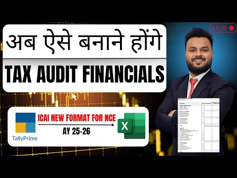 Prepare Tax Audit Financials in Excel from Tally | ICAI’s New NCE Format FY 24-25