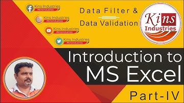 Introduction to MS Excel | MS Excel Part – 4 | Class of MS Excel | Data Validation |kins industries